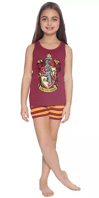 Buy Harry Potter Girls Gryffindor House Crest Tank Top And Short Pajama 2pc Set • 11.64£