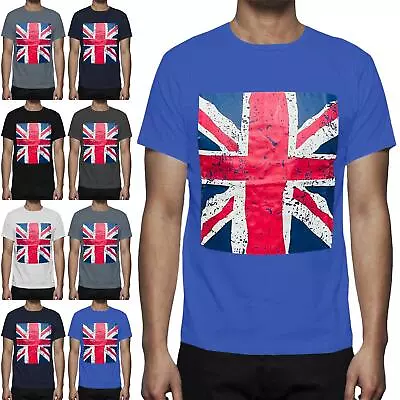 Buy New Mens Union Jack England Flag Printed Short Sleeve Crew Neck Summer T Shirts • 5.99£