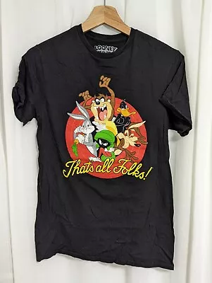 Buy Looney Tunes Thats All Folks Vintage Black Men's Short Sleeve T-Shirt Size S • 12.99£
