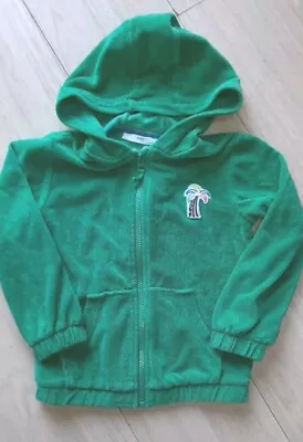 Buy 5-6yrs M&S Terry Hoody With Zip Green With Palm Applique Vintage Style Unisex • 5.99£