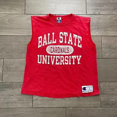 Buy Vintage Ball State University Tank Top Shirt Champion Made In USA Size Medium • 0.01£
