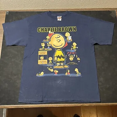 Buy Charlie Brown Shirt Vintage 90s All Over Print Peanuts Tee Snoopy Joe Cool 1960s • 51.35£