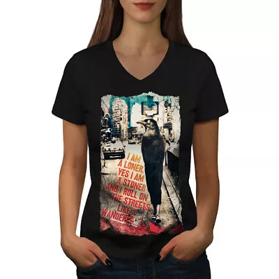 Buy Wellcoda Loner Stoner City Animal Bird Womens V-Neck T-shirt • 17.99£