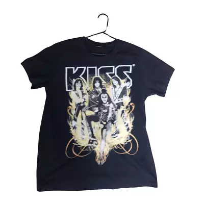 Buy KISS Graphics Shirt Size L 100% Cotton Black Jersey Rock Music • 2.70£