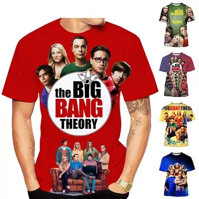 Buy Big Bang Theory Themed 3D Print Womens/mens Short Sleeve T-Shirt Casual Tops Tee • 10.79£