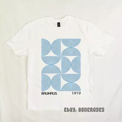 Buy Bauhaus 1919 Blue Semi-Circles  T-Shirt, Vintage Fine Art • 12£