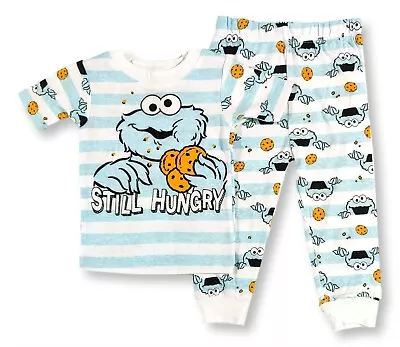 Buy Cookie Monster Pajamas 9 Months Baby Boys 2-Piece Short Sleeve Shirt Pant PJs • 10.78£