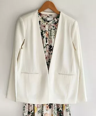 Buy MOS THE LABEL MINISTRY OF STYLE Size 10 Classy Ivory Tailored Crepe Cape Jacket • 14.99£