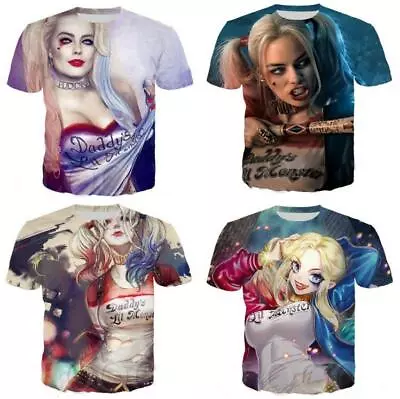 Buy Fashion Harley Quinn 3D Print T-Shirt Women/Men‘s Casual Short Sleeve Loose Tops • 6.66£