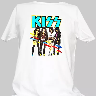 Buy Kiss Metal Rock Short Sleeve White Unisex T-shirt S-5XL • 14.99£