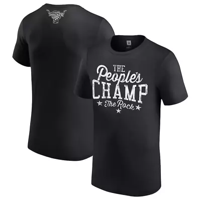 Buy The Rock WWE T-Shirt Men's Black People's Champ T-Shirt - New • 14.99£