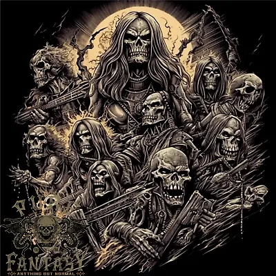Buy Heavy Metal Skull Rock Band Biker Music Grim Reaper Mens Cotton T-Shirt Tee Top • 11.74£