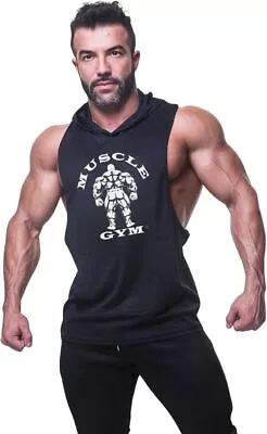 Buy MUSCLE GYM Sleeveless Hoodies For Men UK, Hooded Gym Vest Running Tank Top • 13.99£