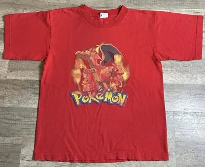 Buy Vintage 1999 Pokemon Charizard T-Shirt Youth Size Large Nintendo 90s • 38.83£