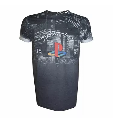 Buy Bioworld Sony Playstation Sublimation City Landscape T-Shirt - Choose Size • 7.89£