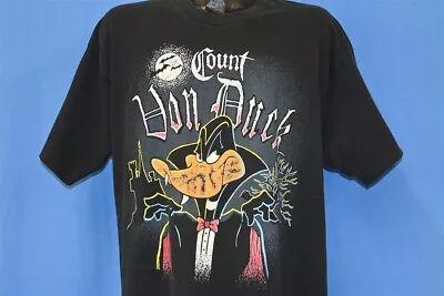 Buy Vintage 90s DAFFY DUCK COUNT VON DUCK LOONEY TUNES SPOOF VAMPIRE T-shirt XL • 62.12£