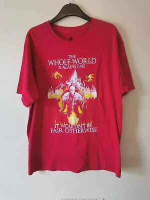 Buy The Whole World Is Against Me T Shirt Graphic Tee Red  Large L Hanes • 10£