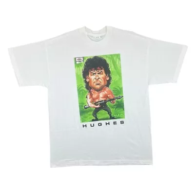 Buy Vintage 90's MARK HUGHES  As Rambo  Football Caricature Single Stitch T-Shirt XL • 21.25£