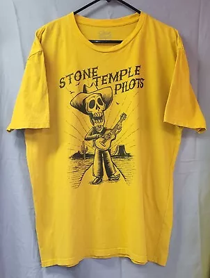 Buy Stone Temple Pilots Yellow T-Shirt Men 2XL Singing Cowboy Skeleton Guitar • 8.16£