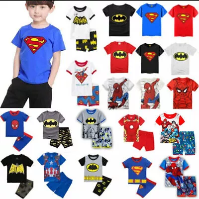 Buy Cartoon Superhero Batman Kid Boys T-Shirt Shorts SummerOutfits Pyjamas Pjs Set.罒 • 8.40£