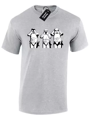 Buy See No Evil Mens T Shirt Funny Star Storm Wars Trooper Jedi Yoda Vader Skywalker • 8.99£