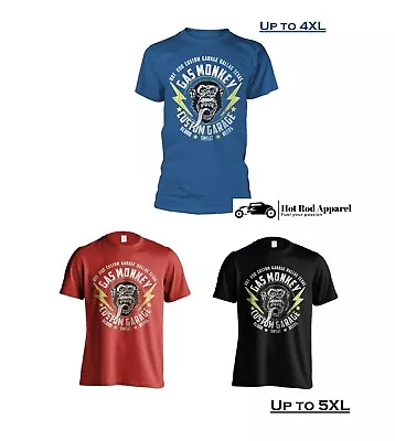 Buy Official Gas Monkey Garage T-Shirt 'Lightning Bolts' - Fast 'n' Loud, Hot Rod • 13.95£
