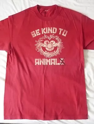 Buy Muppets Be Kind To Animal T-shirt Size Large, Colour Red • 7£