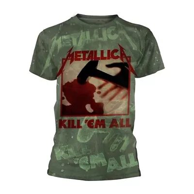 Buy METALLICA KILL 'EM ALL (ALL OVER) T-Shirt, Front & Back Print Large GREEN • 33.31£