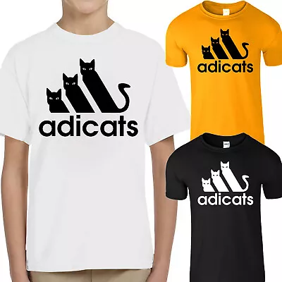 Buy Adicats Addict Adult Kids T-Shirt Funny Spoof Cat Retro Unisex Gift Tee T Shirt • 10.49£