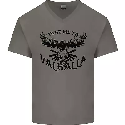 Buy Take Me To Valhalla Viking Skull Odin Thor Mens V-Neck Cotton T-Shirt • 11.99£