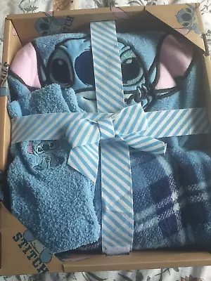 Buy Disney Stitch Fleece Pyjamas And Socks Gift Set Boxed Size 10-12 Uk • 15£