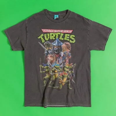 Buy Official Teenage Mutant Ninja Turtles Retro Movie Vintage Wash Charcoal T-Shirt • 24.99£