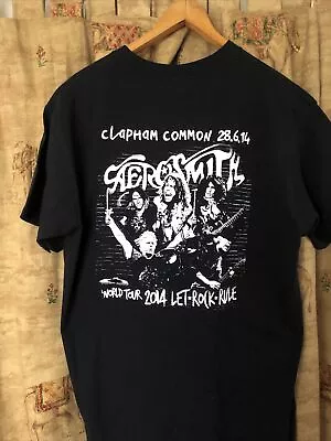 Buy Bin Aerosmith Let Rock Rule Tour 2014 Clapham Common 28/6/14 T Shirt  Large • 14.99£