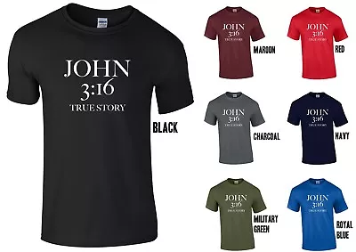 Buy John 3:16 True Story T-Shirt - Jesus Christian Love Christianity Church God • 13.20£