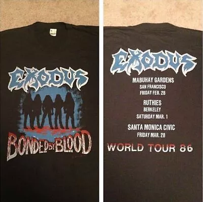 Buy Exodus Bonded By Blood Tour 86 Black Short Sleeve Cotton T-shirt Unisex VM8486 • 28.88£