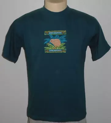Buy New Zealand Tourist Wear Kiwi Country Embroidered Green T-Shirt Men Small • 9.29£