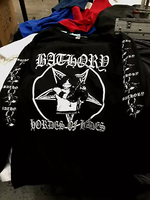 Buy Bathory Long Sleeve Kbd Black Metal Quorthon Blood Fire Death Slayer Darkthrone • 15.87£