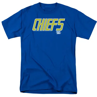 Buy Slap Shot Chiefs Logo T Shirt Mens Licensed Movie Tee Reggie Joe Royal Blue • 18.29£