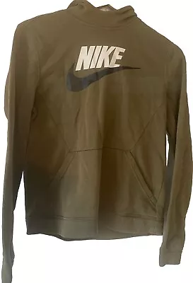 Buy Nike ‘Spell Out’ NYC Washed Khaki Green Cotton Popover Hoodie (12 Year Old) WOW • 3£