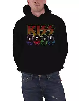 Buy KISS Hoodie Band Logo Faces And Icons New Official Mens Black Pullover M • 29.95£