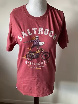 Buy Saltrock Deep Pink Raising Hell Surfboard Motorbike Skeleton T-shirt - S • 12£