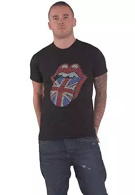 Buy The Rolling Stones T Shirt Union Jack Diamante Tongue Official Unisex Black • 17.95£