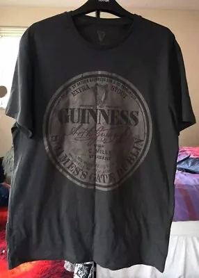 Buy Guinness Extra Stout T Shirt Size L  Dark Grey Mens • 10£