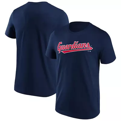 Buy Cleveland Guardians T-Shirt Men's MLB Baseball Wordmark Navy Top - New • 14.99£