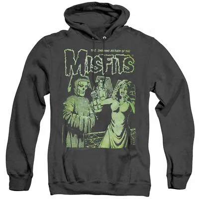 Buy Misfits The Return Hoodie Sweatshirt Mens Licensed Rock Retro New Black Heather • 29.40£