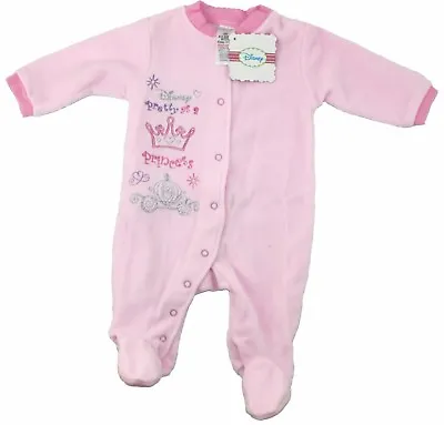 Buy DISNEY Baby Girl BABYGROW Soft Fleece PRETTY AS A PRINCESS Sleepsuit Pyjamas • 9.99£