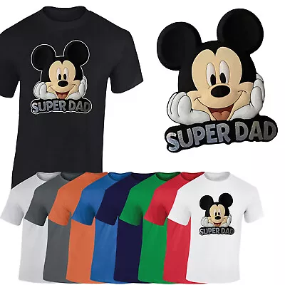 Buy Mickey Mens T-Shirt Mouse Cartoon Fathers Day 2024 Super Dad Gift Tshirt • 9.99£