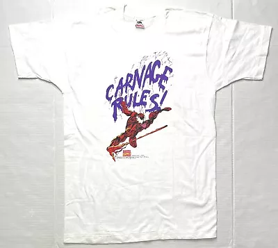 Buy Vintage 90’s 1993 T Shirt Carnage Rules MVS635 Marvel Comic Images Single Stitch • 354.13£