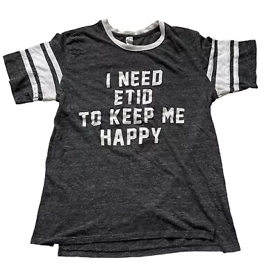 Buy Every Time I Die T Shirt Adult Large Varsity Ringer Gray I Need ETID Happy Tee • 23.33£