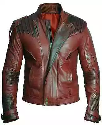 Buy Guardians Of The Galaxy 2 Star Lord Chris Pratt Maroon Real Leather Jacket • 24.99£